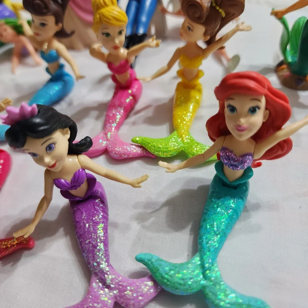 Disney The Little Mermaid Figure Lot Ariel King Triton Prince Eric Sisters Duck